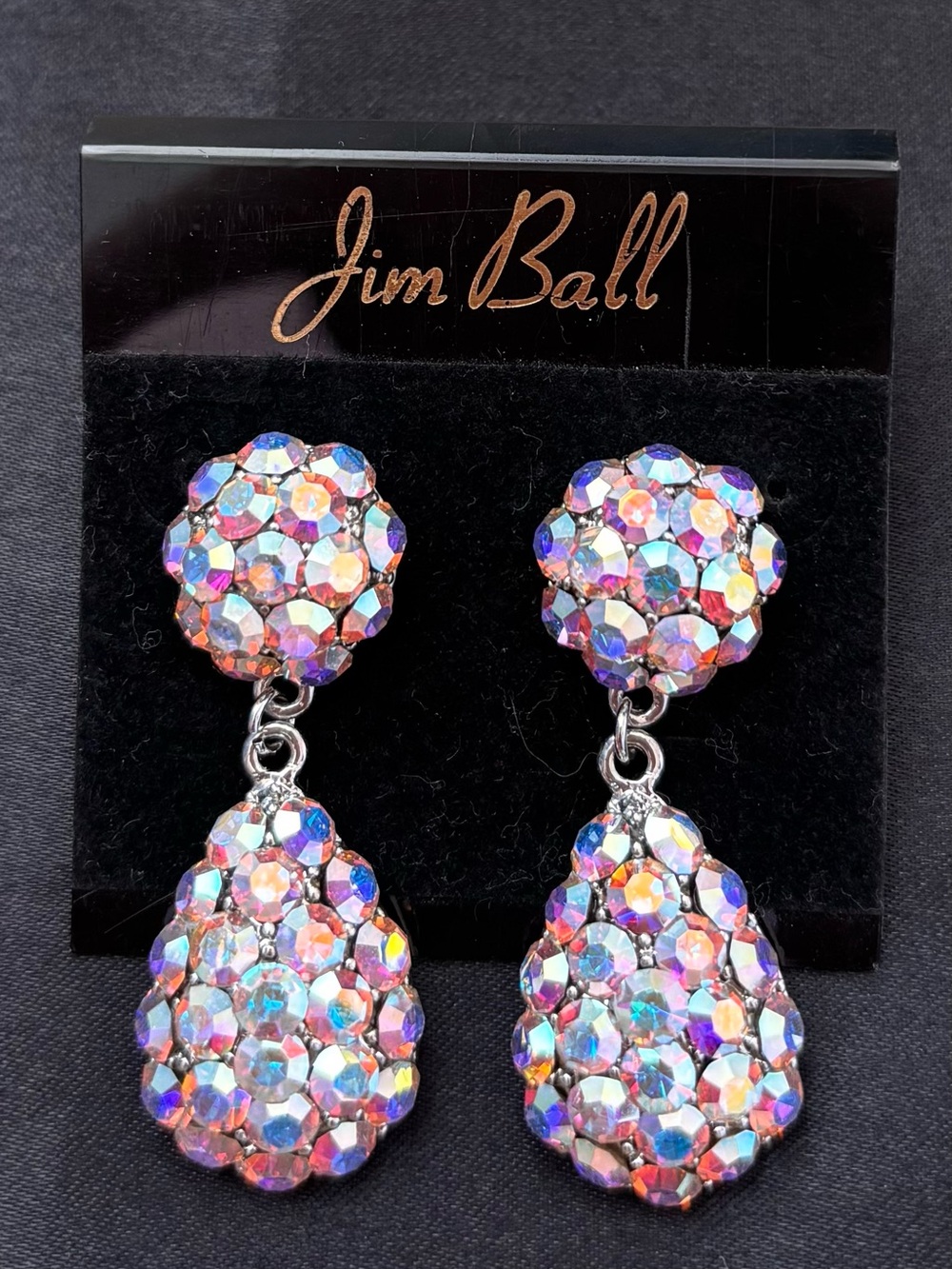 Jim Ball Pageant Iridescent teardrop earrings